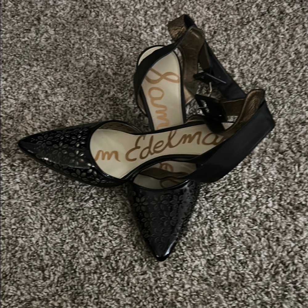 Sam Edelman Black Patent Leather Heels with Bow